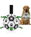 QDAN Dog Toys Soccer Ball with Straps, World Cup Interactive Dog Toys for Tug of War, Puppy Birthday Gifts, Water Toy, Durable Balls for Medium & Large Dogs(8 Inch)