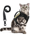 Tactical Cat Harness and Leash for Walking,Escape Proof Soft Adjustable Pet Vest Harness for Large Cat,Breathable Mesh Small Dog