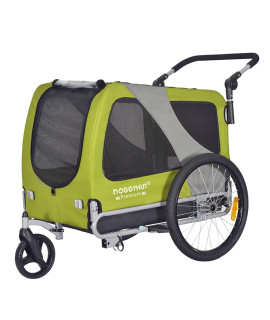 Doggyhut Premium Pet Bike Trailer & Stroller for Small,Medium or Large Dogs,Bicycle Trailer for Dogs Up to 100 Lbs (Lime Green, XL)