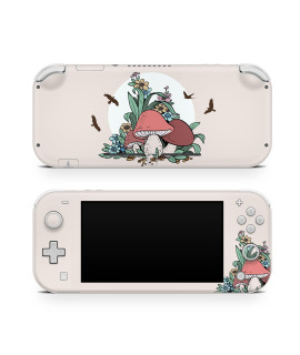 Tacky design Mushroom Skin compatible with Nintendo Switch lite Kawaii Beige Vinyl 3m Decal Stickers Full wrap cover