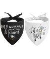 My Humans are Getting Married She Said Yes Dog Bandana for Wedding Engagement Photos, Pet Scarf Accessories for Dog Lovers, Bridal Shower Gift, Pack of 2