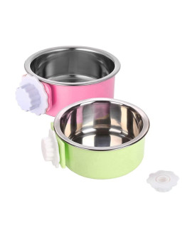 Crate Dog Bowl,Removable Stainless Steel Water Food Feeder Bowls Crate Coop Cup,Pet Cage Bowls with Bolt Holder for Cat, Puppy, Birds, Rats, Rabbits,Guinea Pigs ,Small Animals