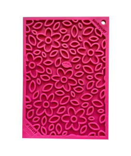 SodaPup Flower Power eMat - Durable Lick Mat Feeder Made in USA from Non-Toxic, Pet-Safe, Food Safe Rubber for Mental Stimulation, Avoiding Overfeeding, Fresh Breath, Digestive Health, More