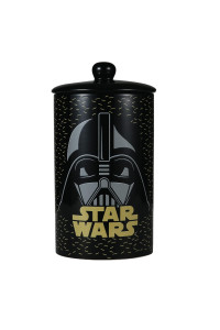 Star Wars for Pets Darth Vader Dog Treat Jar 10 x 5 Ceramic Dog Treat Jar with Lid, Dishwasher Safe STAR WARS Black Dog Food Storage Cylinder, Black Dog Treat Jar, STAR WARS Treat Jar
