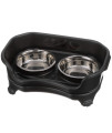 Neater Feeder Express Elevated Cat Bowls by Neater Pet Brands - Cat Bowls with Stand - Stainless Steel Food and Water Bowls - Raised Cat Bowl Set for Cats, Midnight Black