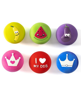 Pawdoer Squeaky Dog Ball, Latex Dog Toys for Puppy and Small Dogs Soft Rubber Fetch Play Catch Ball Bounce and Funny Squeak Pet Dog Toys