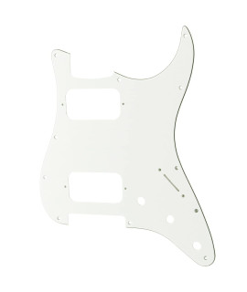 Musiclily Pro 11 Holes Round corner HH Strat Pickguard 2 Humbuckers for AmericanMexican Fender Standard Stratocaster Electric guitar, 3Ply White