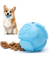 Nobleza Dog Treat Ball, Durable Safe Rubber IQ Dog Food Ball Dispenser for chewing and Slow Feeing, Interactive Bouncy Enrichment Treat Dispensing Ball Toy for Small and Medium Dogs, 24in, Blue