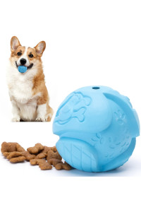 Nobleza Dog Treat Ball, Durable Safe Rubber IQ Dog Food Ball Dispenser for chewing and Slow Feeing, Interactive Bouncy Enrichment Treat Dispensing Ball Toy for Small and Medium Dogs, 24in, Blue
