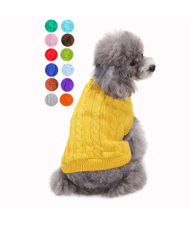 Dog Sweater, Warm Pet Sweater, Dog Sweaters for Small Dogs Medium Dogs Large Dogs, Cute Knitted Classic Cat Sweater Dog Clothes Coat for Girls Boys Dog Puppy Cat (XX-Small, Yellow)