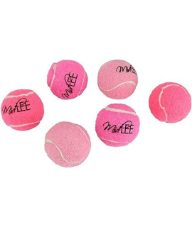 Midlee Mini 15 Squeaky Dog Tennis Balls- Pink- Set of 6