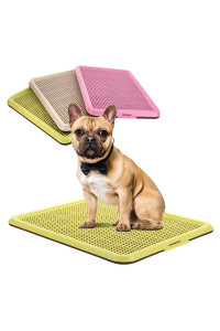 BANU Puppy Pee Pad Holder Indoor Outdoor Dog Potty Toilet Training Tray 20 x 16 for Small and Medium Dogs (Dark Yellow)