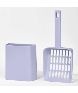 Tookincmo Kitty Litter Scoop, Cat Litter Scooper with Caddy, with Holder to Store cat Pooper Scooper After use, Sturdy ABS Material, Romantic and Cute Purple.?