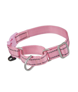 YUDOTE Reflective Martingale Collar for Dogs with Quick Snap Buckle Anti-Pull Nylon Safe Slip Collars for Easy Walking,Pink,XSmall