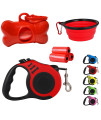 Retractable Dog Leash,Heavy Duty Dog Leash Retractable,Dog Walking Leash for Small Dog or Cat up to 26 lbs,360?Tangle-Free Strong Nylon Tape,Anti-Slip Handle,with Waste Bag Dispenser(10FT Red)