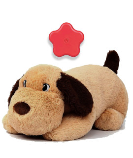 Dog Heartbeat Toy for Puppy Anxiety Relief, Heartbeat Stuffed Animal Heartbeat Plush Toy for Small, Medium, and Large Dogs (Beige)