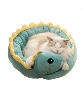 Madezz Pet cat Bed Dinosaur Cute Kitten Cushion Soft Sofa Cushion nest green Medium