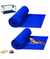 HERCOCCI 2 Pack Reptile Carpet, 39?? x 20?? Terrarium Bedding Substrate Liner Reptile Cage Mat Tank Accessories for Bearded Dragon Lizard Tortoise Leopard Gecko Snake (Blue)