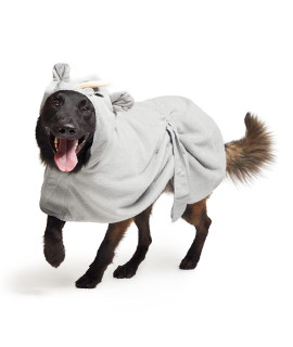BarkBox Dog Bathrobe Towel - Lightweight, Super Cute Fast Drying Bathrobe for Dogs - Rhino (Large)