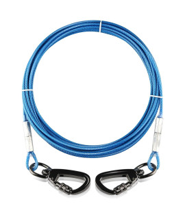 Dog Runner Tie Out cable for Dogs Up to 60250 Pound, 10ft(3m) 15ft(45m) 20ft(6m) 25ft(75m) 40ft(12m) Dog Lead Line for Yard, camping, Park, Outside (Blue, 40ft)
