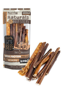 Mighty Paw Naturals Large Bully Sticks for Dogs, Protein Rich Dog Chews from Grass-Fed Beef | Thick Bully Sticks for Dental Health | Large and Small Dogs | Aggressive Chewers | 6 or 12 Inch Variety
