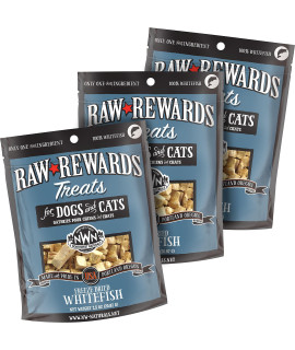 Northwest Naturals Raw Rewards Freeze-Dried Treats for Dogs and Cats -Whitefish - Gluten-Free Pet Food, Cat Snacks, Dog Snacks - 2.5 Oz. - 3 Pack