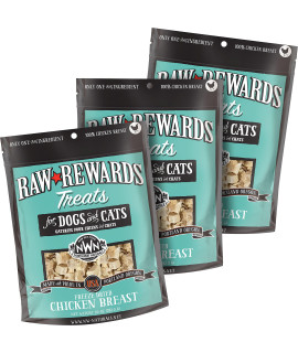 Northwest Naturals Raw Rewards Freeze-Dried Treats for Dogs and Cats - Chicken - Gluten-Free Pet Food, Cat Snacks, Dog Snacks - 10 Oz. - 3 Pack