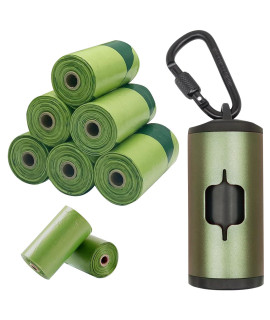 SHAOUMAN Metal Dog Poop Bags Holder Aluminum Poo Bags Dispenser with Pet Waste Bags 3 Leash Clasp and Elastic Rope for Used Bags(1 Holder 135 Bags,Dark Green)