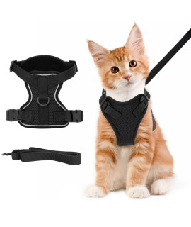 cat Harness and Leash, Nobleza Reflective Adjustable Vest Harness with Soft Breathable Air Mesh, No Pull Walking Escape Proof Harness and Leash Set for growing Kittens, cats, Puppies Outdoor Usage (S)