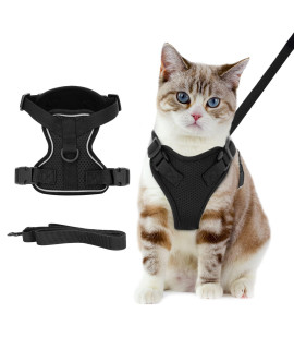 cat Harness and Leash, Nobleza Reflective Adjustable Vest Harness with Soft Breathable Air Mesh, No Pull Walking Escape Proof Harness and Leash Set for growing Kittens, cats, Puppies Outdoor Usage (M)