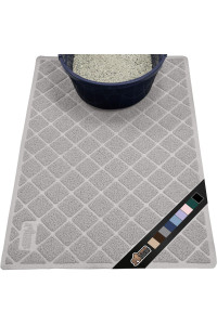 The Original Gorilla Grip 100% Waterproof Cat Litter Box Trapping Mat, Easy Clean, Textured Backing, Traps Mess for Cleaner Floors, Less Waste, Stays in Place for Cats, Soft on Paws, 24x17 Gray