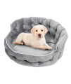 QUVITA Round Dog Bed for Small Dogs Washable Luxury Pet Sofa Bed couch Super Soft Fluffy Self Warming Sleeping Puppy Bed cat Bed for Indoor cats Non-Slip Bottom, 18 inch grey