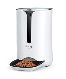 Faroro Automatic cat Food Dispenser, 7L30 cups Timed Dry Food Dispenser for cats and Dogs with Programmable Portion control, up to 39 Portions, 5 Meals Per Day, 10s Voice Recording, Dual-Power Supply