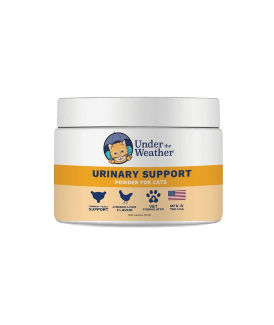 Under The Weather Pet Urinary Tract Support Powder for Cats Vet Formulated Natural Supplements for Cats and Kittens Promote Healthy Urinary Tract and Immune System - 60 Day Supply, 120 Scoops