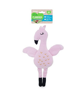 Rosewood Eco Friendly Plush Flamingo Dog Toy with Squeaker, Made from Recycled Plastic Bottles Mixed