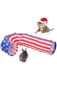 2 Way Cat Tunnels for Indoor Cats, Collapsible Tube 10 Inch Diameter & 37 Inch Longer Cat Tunnel Toy (J-Type)