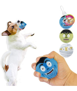 i-STUDIO Squeaky Dog Ball Toy, Soft Rubber Bouncy Fetch Pet Balls for Medium Small Pets Interactive Training Play(3 Pack)