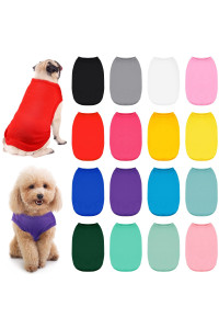 16 Pieces Dog Shirts Soft Dog T-Shirt Pet Basic Clothes Pet Puppy Blank Clothes Soft and Breathable Outfits for Dogs Cats Puppy Pet (S)