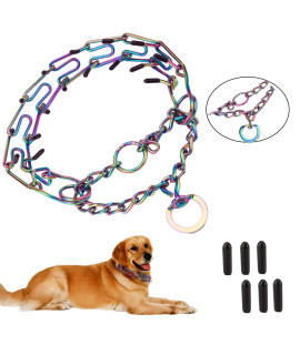 Darkyazi Durable Pinch Collar Stainless Steel Dog Adjustable Pet Training Collar for Medium Large Dogs (Medium (Pack of 1), Multi-Colored)