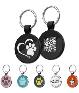 MYLUCKYTAG QR Code Pet ID Tags Dog Tags - Pet Online Profile - Scan QR Receive Instant Pet Location Alert Email