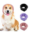 Treonca Quiet Ears for Dogs 3Pack Dog Snoods Ear Covers for Noise (Black+Pink+Purple) (Small)