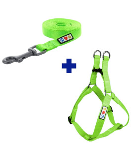 Pawtitas Value Bundle Set | Medium Dog Harness + Medium Dog Leash - Green Set
