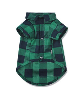 Ctilfelix Dog Shirt Plaid Puppy Clothes for Small Medium Large Dogs Cats Boy Girl Kitten Soft Pet T-Shirt Breathable Tee Outfit Adorable Grid Apparel Thanksgiving [Green1; 4XL]