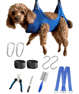Kkiimatt Dog Grooming Hammock Harness for Cat & Extra Small Dog, XS Pet Grooming Hammock Dog Nail Hammock with Nail Clippers/Trimmer, Dog/Cat Grooming Sling Holder for Nail Trimming/Clipping