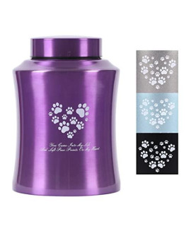 Stainless Steel Pet Urns,Premium Urns for Dog and Cat Ashes,Paws Engraved Dog Urn for Ashes,Cat Creamtion Urn for Ashes,Pet Urn for Large Dog