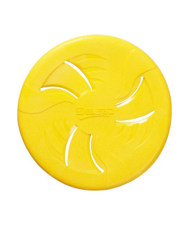 HONgEZEY Indestructible Dog Flying Discs, Interactive Dog Flyer Toys, Soft Lightweight Dog catch and Fetch Toys for Small Medium Dogs, Floats in Water Safe on Teeth, 748 inch (Small, Yellow)