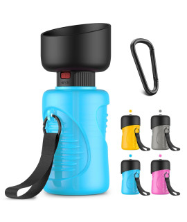 Portable Dog Water Bottle, Foldable Pet Water Bottle for Dog with Water Stop Valve Puppy Travel Walking Hiking Water Bottle, Leak Proof Pet Water Dispenser Lightweight & Convenient for Outdoor(18Oz)