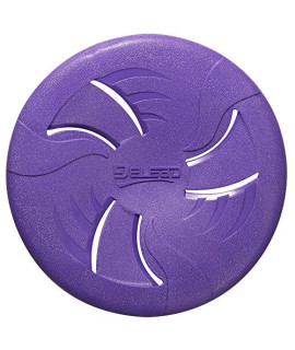 HONGEZEY Indestructible Dog Flying Disc, Interactive Dog Flyer Toys, Soft Lightweight Dog Catch and Fetch Toys for Medium Large Dogs, Floats in Water & Safe on Teeth, 9 inch (Large, Purple)