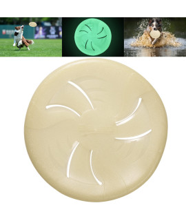 HONGEZEY Glow-in-The-Dark Dog Flying Discs, Interactive Dog Flyer Toys, Soft Lightweight Dog Catch and Fetch Toys for Medium Large Dogs, Floats in Water & Safe on Teeth, 9 inch (Large, Glow)