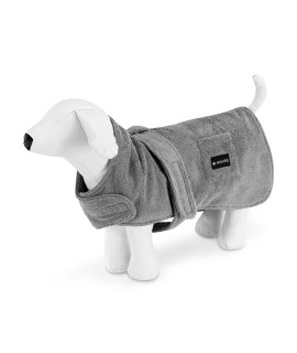 Navaris Dog Bathrobe - Dog Pet Bath Robe Microfiber Towel for Drying Dogs Puppy Puppies Small Pets - Portable Dog Towel